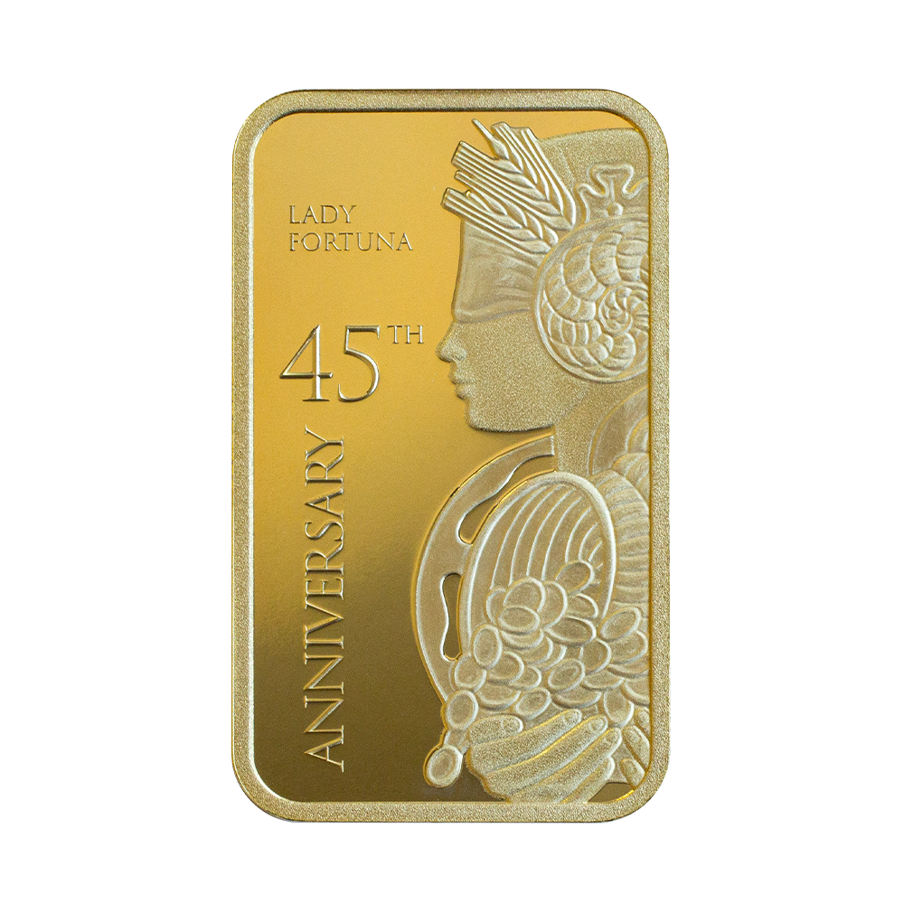 PAMP Lady Fortuna 45th Anniversary 1Oz Gold Bar