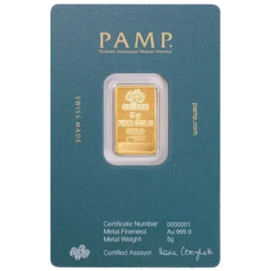 PAMP Suisse Arabian Falcon 5 Grams Gold Bar with Hanger