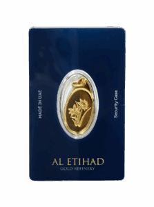 Al Etihad 5g gold pendant with daffodils design in 999.9 fine gold