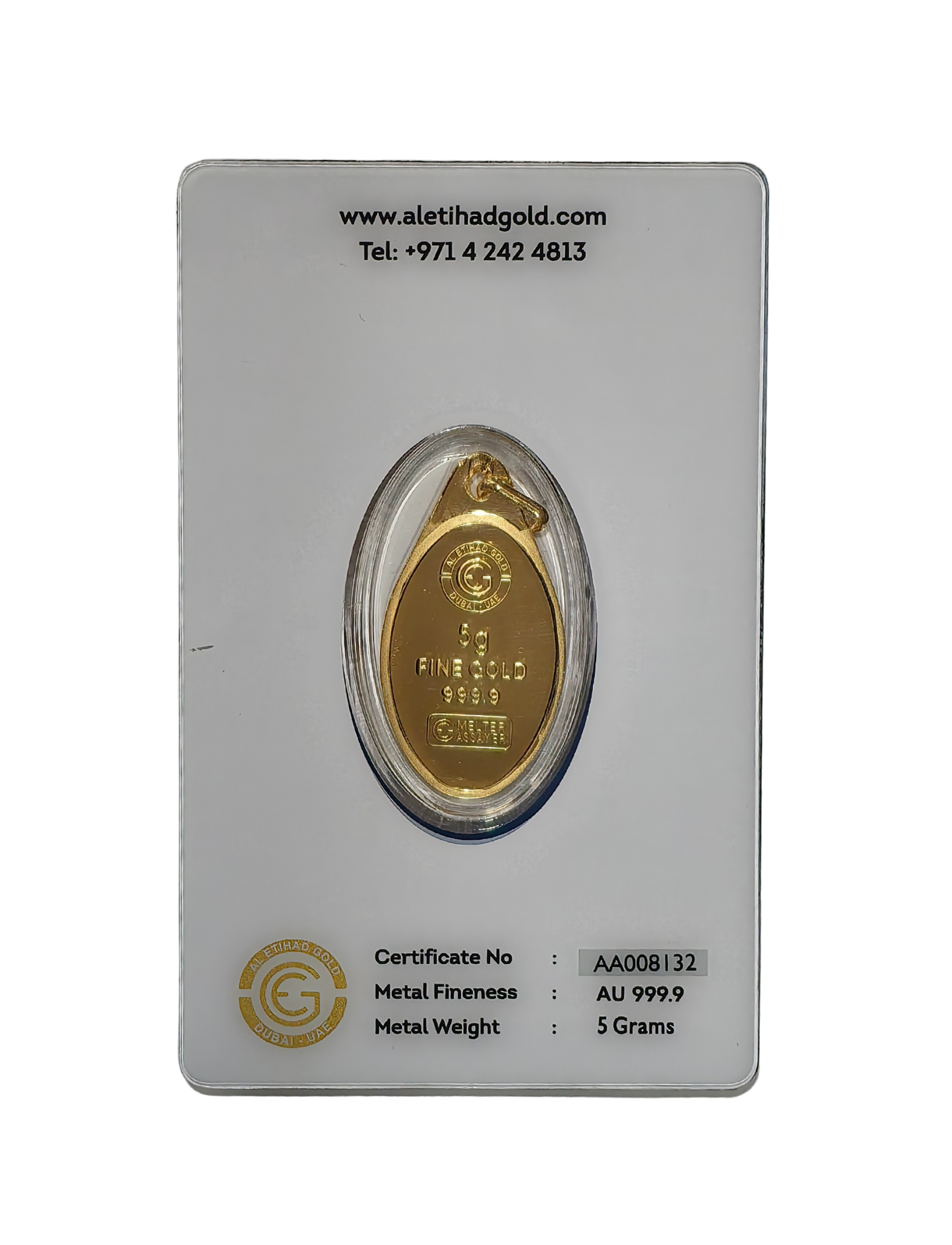Al Etihad 5g gold pendant with daffodils design in 999.9 fine gold