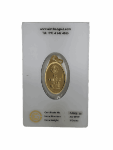 Al Etihad Lily 5 Grams Gold Pendant with 999.9 purity featuring a detailed lily flower motif