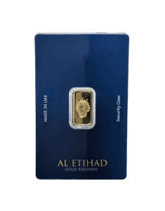 Al Etihad 2.5g gold bar featuring flower baskets design in 999.9 fine gold
