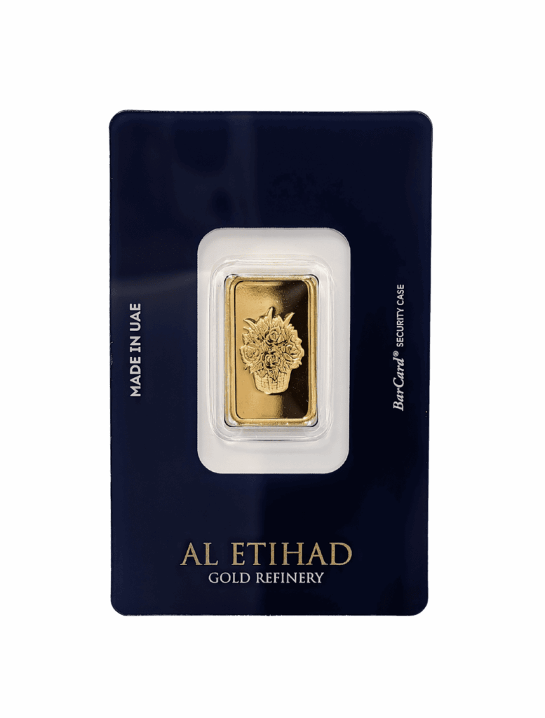 Al Etihad 5g Flower Baskets Gold Bar in Security Packaging