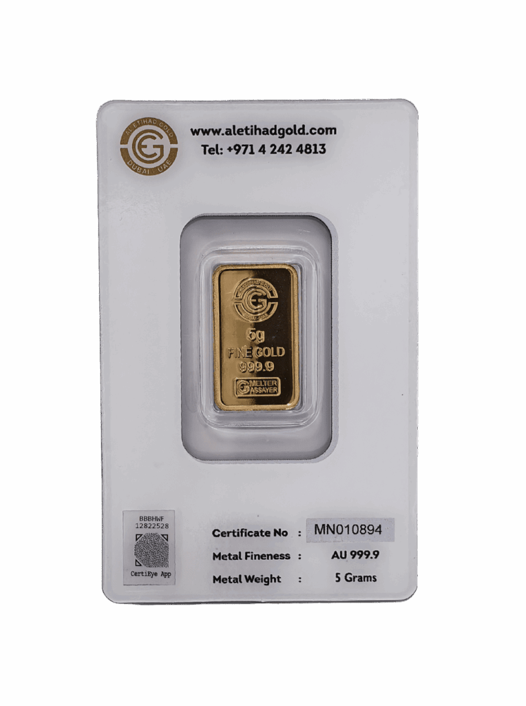 Al Etihad 5g Flower Baskets Gold Bar in Security Packaging