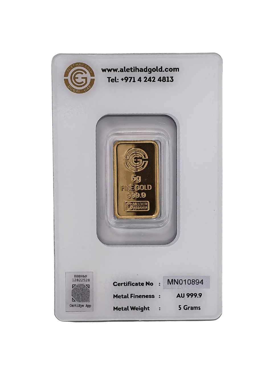 Al Etihad 5g Flower Baskets Gold Bar in Security Packaging