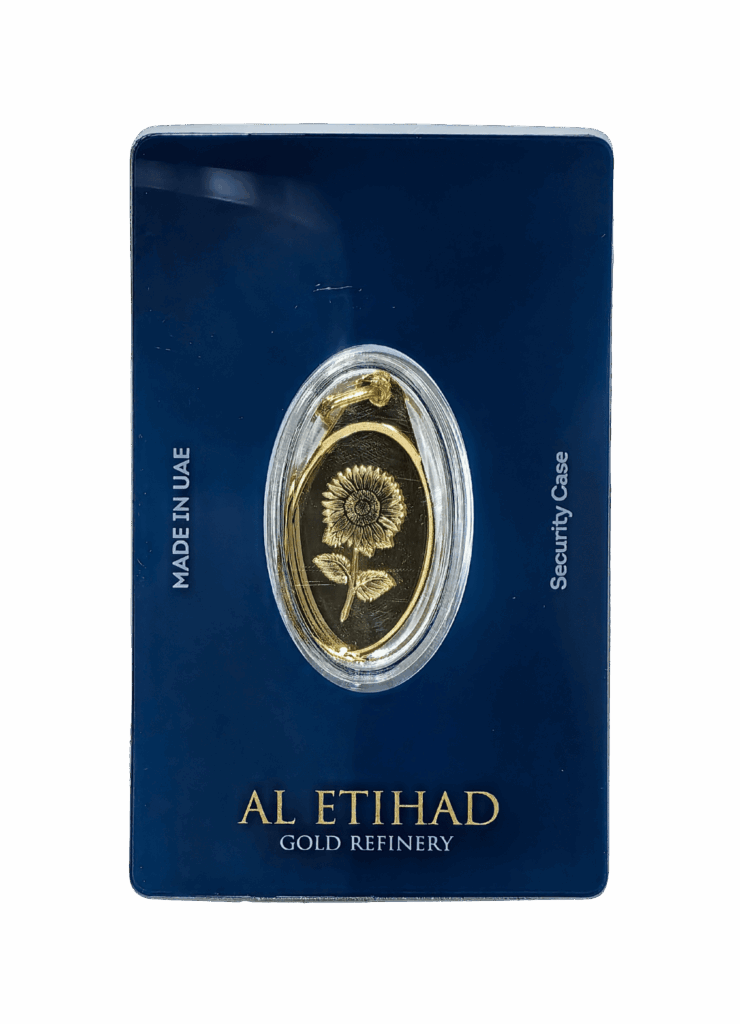 Al Etihad Sunflower 5g Gold Pendant in Security Packaging