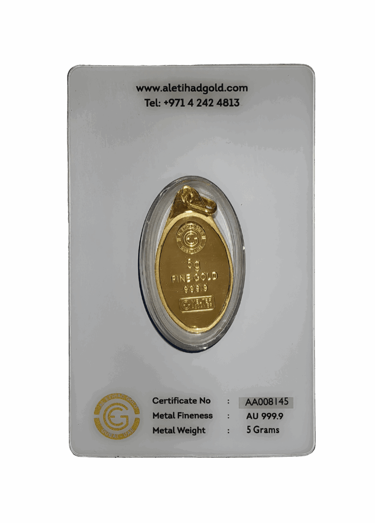 Al Etihad Sunflower 5g Gold Pendant in Security Packaging
