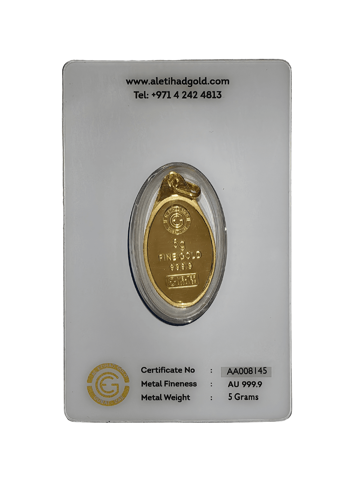 Al Etihad Sunflower 5g Gold Pendant in Security Packaging