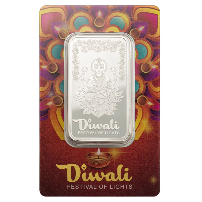 2025 PAMP Suisse Diwali Lakshmi & Rangoli 1oz Silver Bar with CertiPAMP Assay Card