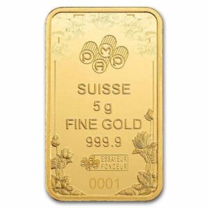 2025 PAMP Suisse Good Luck Yellow Dragon 5g 999.9 Gold Minted Bar in CertiPAMP Assay Card
