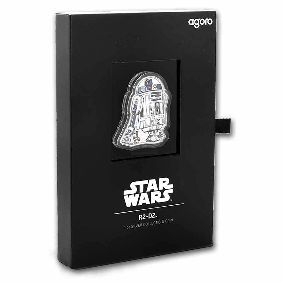 2025 Niue 1oz Silver Star Wars R2-D2 Shaped Coin – Coloured Proof with Display Packaging