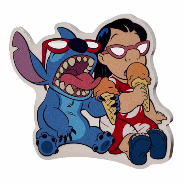 2025 Disney Stitch Mmmm Ice Cream 1oz Silver Coloured Proof Coin – Niue Limited Edition