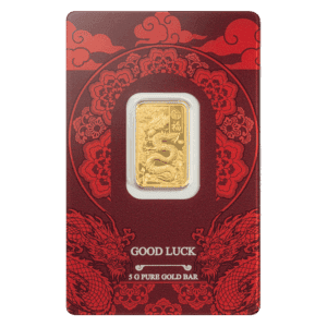 2025 PAMP Suisse Good Luck Yellow Dragon 5g 999.9 Gold Minted Bar in CertiPAMP Assay Card