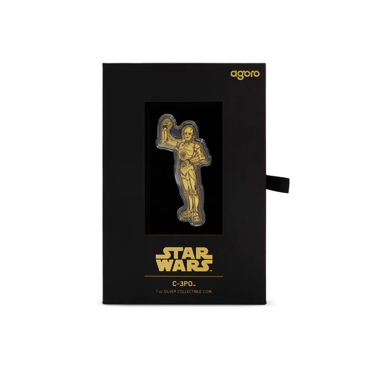 Star Wars C-3PO 1oz silver collectible coin with gold-plated and colorized finish – limited edition 2025 Niue release