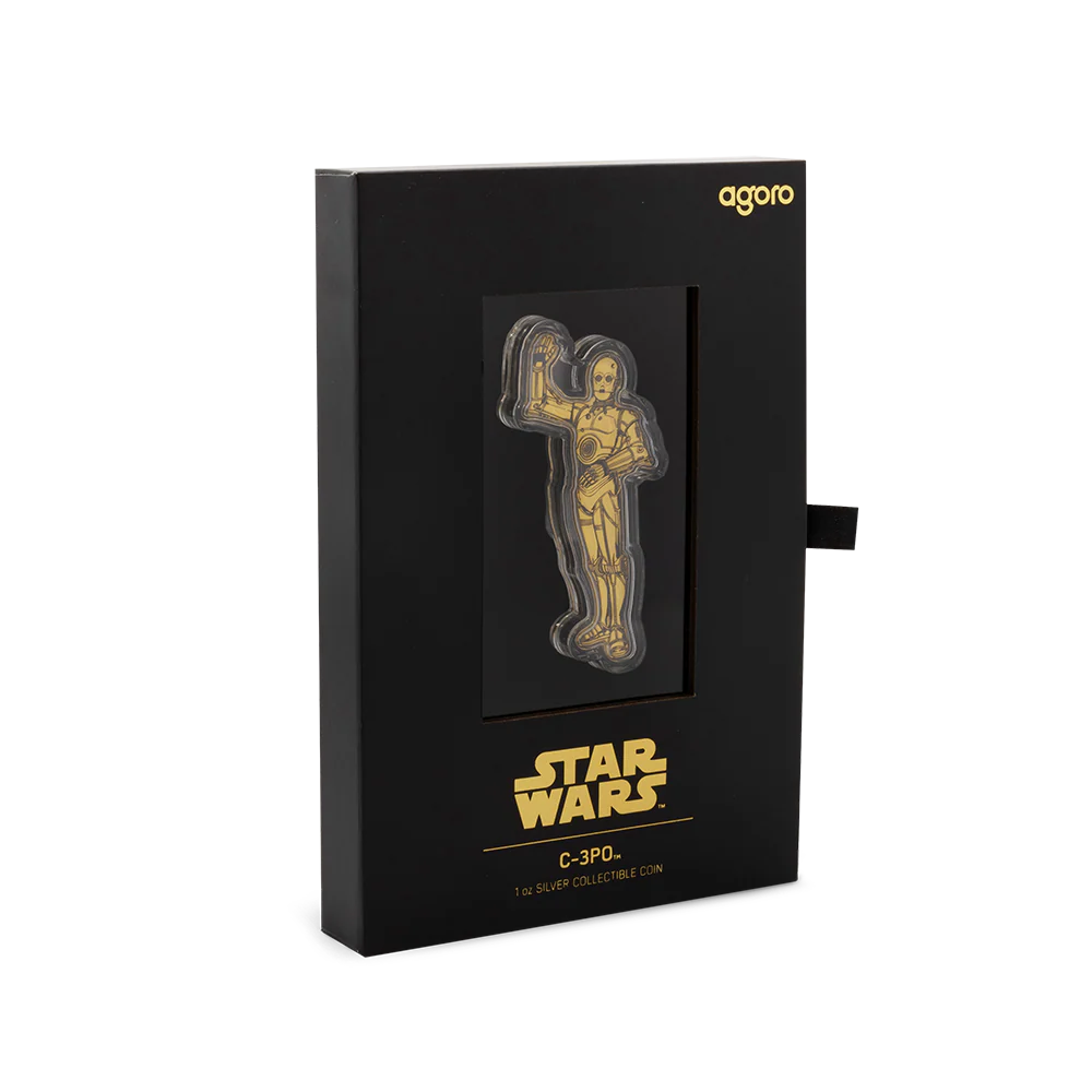 Star Wars C-3PO 1oz silver collectible coin with gold-plated and colorized finish – limited edition 2025 Niue release