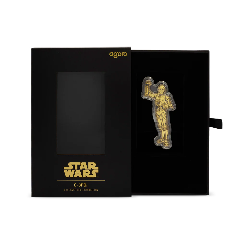 Star Wars C-3PO 1oz silver collectible coin with gold-plated and colorized finish – limited edition 2025 Niue release