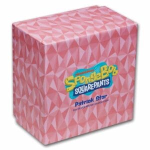 SpongeBob SquarePants Patrick Star 2025 2oz Silver Proof Gilded Coin by The Perth Mint – 22-carat pink gold gilded collectible