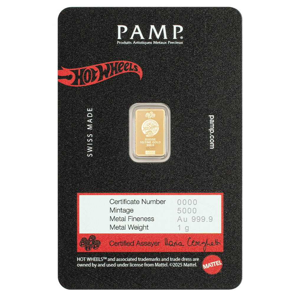 PAMP Suisse 1g Pure Gold Bar Iconic Barbie Edition with CertiPAMP Assay Card