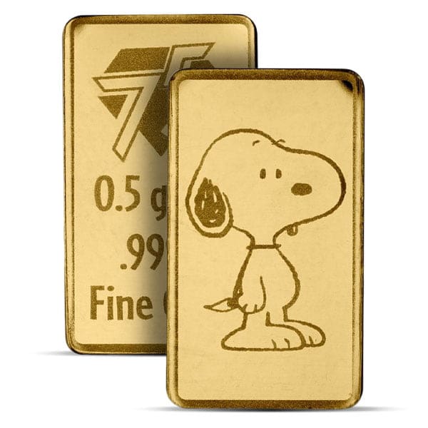 Peanuts Snoopy 75th Anniversary 0.5g Gold Bar
