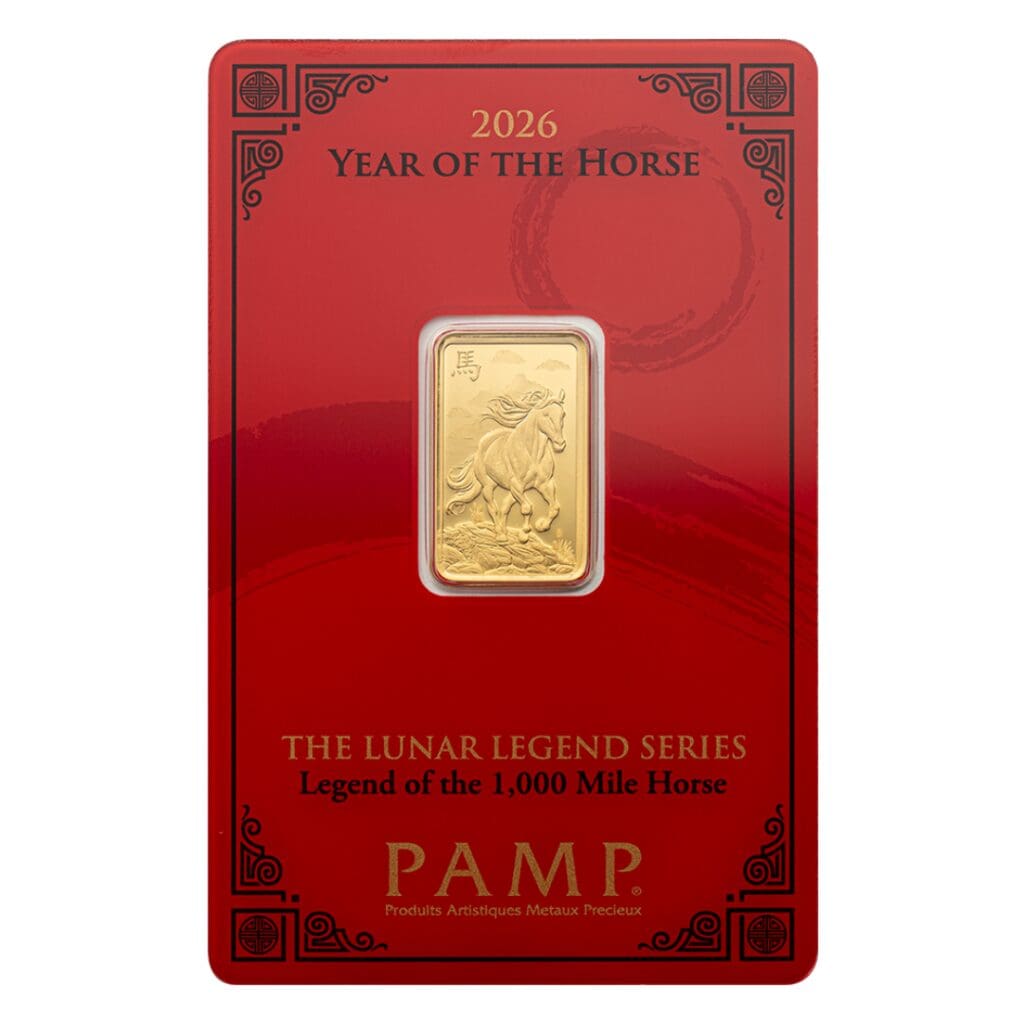 PAMP Suisse 2026 Year of the Horse 5g Gold Bar in CertiPAMP Packaging