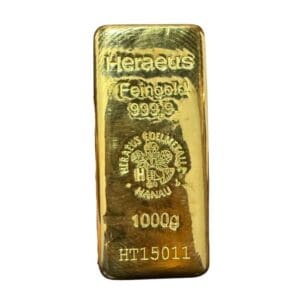 Heraeus 1 kg (Kilogram) Gold Cast Bar – 999.9 Fine Gold