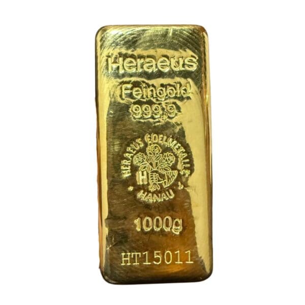 Heraeus 1 kg (Kilogram) Gold Cast Bar – 999.9 Fine Gold