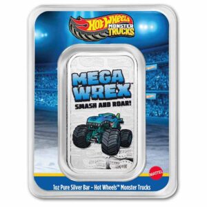 Hot Wheels Monster Trucks – Mega Wrex 1 Oz Silver Colourized Bar (Limited Edition)
