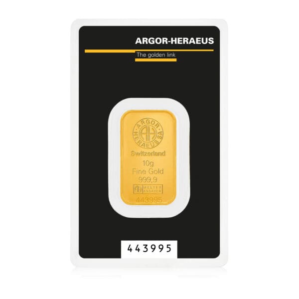 Argor Heraeus 10 Gram Gold Bar (999.9 Fine)