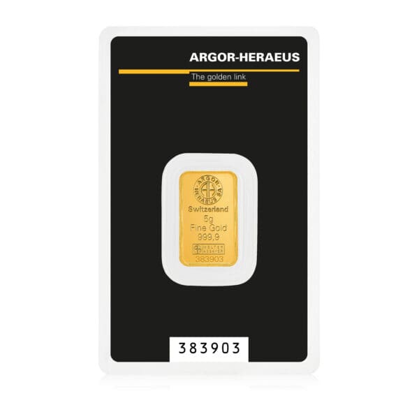 Argor Heraeus 5 Gram Gold Bar (999.9 Fine)
