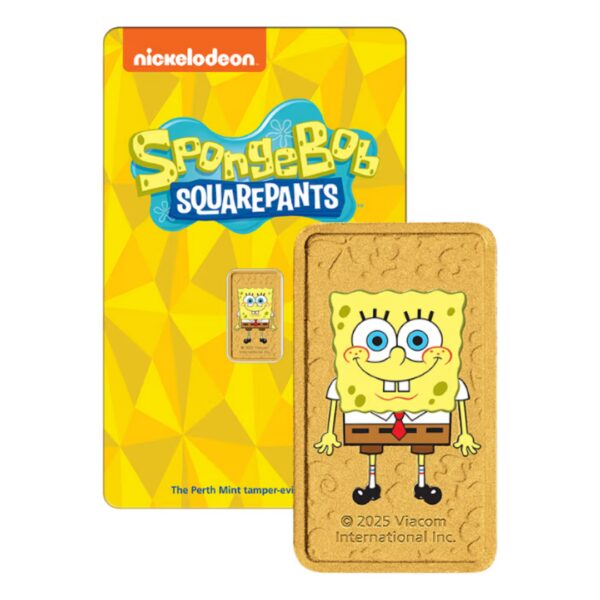 Perth Mint SpongeBob SquarePants 1 Gram Gold Colorized Bar (Limited Edition)